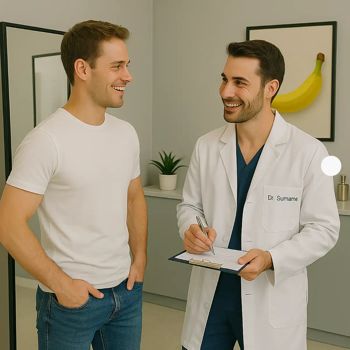 Discussing penile augmentation options at Skinly Aesthetics in NYC