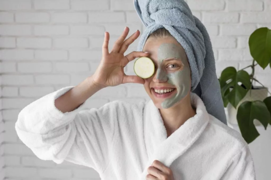 Woman rejuvenating mask