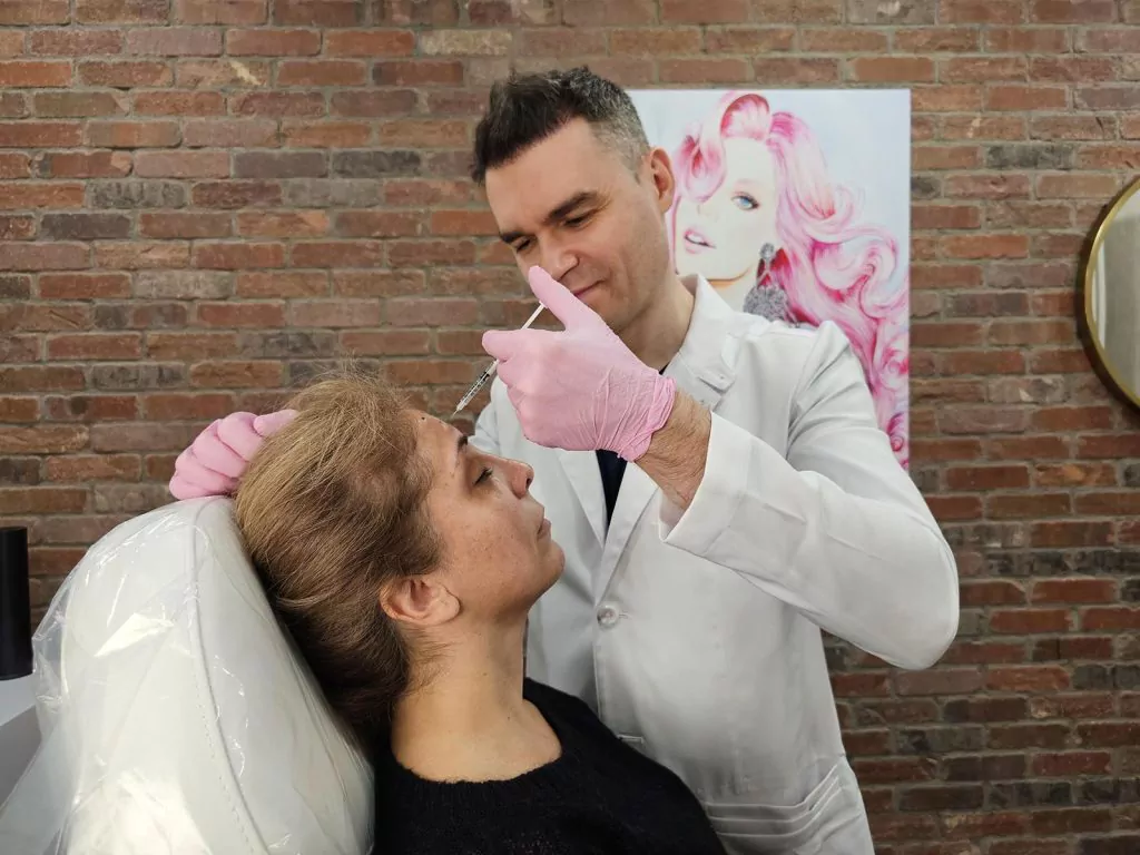 Botox procedure done by Dr. Schwarzburg in NYC